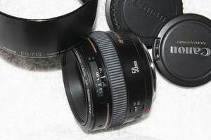 キヤノン CANON EF 50mm F1.4 USM フード ES-71 II 付 美品