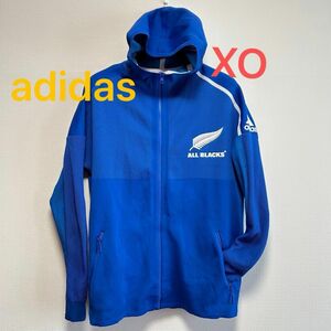 希少 adidas all blacks アディダス オールブラック　パーカー メンズ XO XXL 3L ブルー