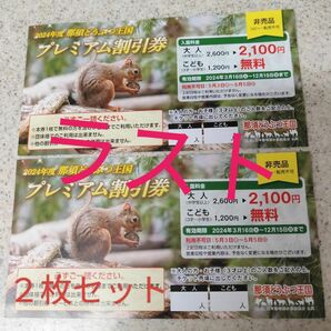 ★　 那須どうぶつ王国　プレミアム割引券　２枚セット　★　 動物園