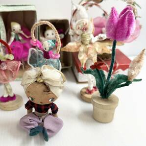 昭和レトロなモール人形色々・ポーズ人形・箱付きあり・ウサギさん・女の子・スキー・花籠・ジャンク品の画像6