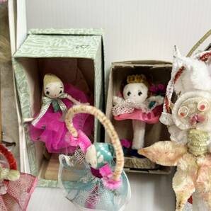 昭和レトロなモール人形色々・ポーズ人形・箱付きあり・ウサギさん・女の子・スキー・花籠・ジャンク品の画像3