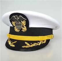 【海外発送】WW2米軍 海軍将校制帽 白 帽章付 アメリカ軍 複製 サイズ：55、56、57、58、59、60cm_画像1