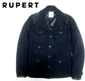 * beautiful goods *R.P.T Rupert cow leather shoulder leather switch wool jacket 