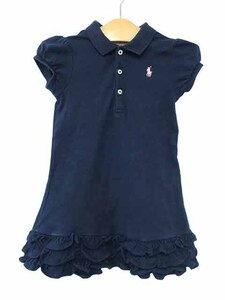 [ used ]RALPH LAUREN Ralph Lauren child clothes Polo Ralph Lauren 24M 90/52 girl One-piece navy short sleeves spring summer 