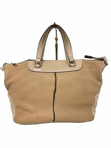 [Используется] Tod's Tods Bag Ladies 2way Bag Beige Leather