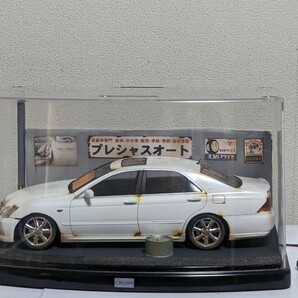 ★★ 1/24 トヨタ クラウン アスリート LED街灯照明 中古車屋で草ヒロ 自作ジオラマ完成品 ケース付 ★★の画像10