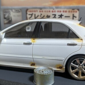 ★★ 1/24 トヨタ クラウン アスリート LED街灯照明 中古車屋で草ヒロ 自作ジオラマ完成品 ケース付 ★★の画像4