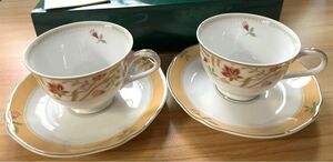 ノリタケ　Noritake FIORE フィオーレ ティーカップ＆ソーサー ペア