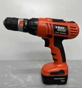 ジャンク品　BLACK&DECKER（ブラックアンドデッカー）12V コードレスドリルドライバー 充電式 