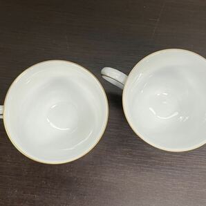 Noritake ノリタケ ティー コーヒー 碗皿ペアセット レースウッドゴールド カップ ソーサー 2客 金彩 洋食器 の画像4