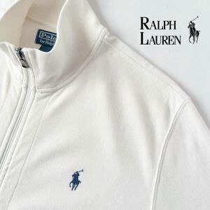 ラルフローレン RALPH LAUREN フルジップ トラックジャケット L 180/100A (日本XL) オフ ホワイト コットン スウェット ジャケット