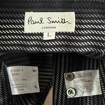 ポールスミス Paul Smith LONDON ストライプ 長袖シャツ L ブラック グレー ホワイト ジャガード シャツ _画像10