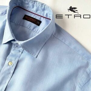 エトロ ETRO 長袖シャツ XXL ブルー レッド レギュラーカラー シャツ 