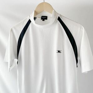 バーバリー ゴルフ BUBERRY GOLF 吸汗速乾 モックネック 半袖 シャツ L ホワイト ブラック ゴルフウェア シャツの画像10