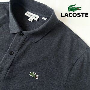 ラコステ LACOSTE 半袖 ポロシャツ FR 5 (日本XL) チャコール グレー 鹿の子 シャツ 