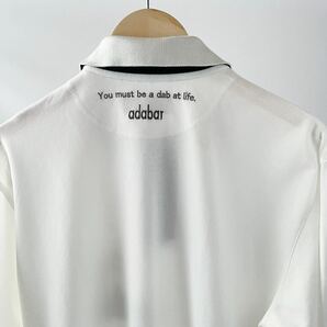 アダバット adabat 吸汗速乾 長袖 ポロシャツ IV (XL) ホワイト ブラック 刺繍 シャツ の画像10