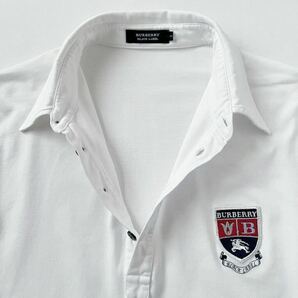 バーバリー ブラック レーベル BUBERRY BLACK LABEL カットソー 半袖 シャツ 2 (M) ホワイト ボロシャツ の画像6