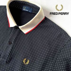  Fred Perry FRED PEARLY short sleeves dot polo-shirt JP L navy ivory white red shirt 