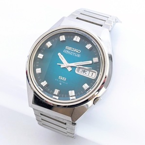 【18718】SEIKO 5 セイコー ファイブ ACTUS アクタス SS 6106-7690 自動巻き デイデイト 25石 3針 青文字盤 ブルー シルバーカラー 稼働品の画像1