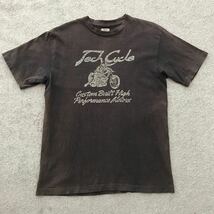 DUBBLEWORKS ダブルワークス ウエアハウス LINDSKOG BALANCING 両面プリント Tシャツ MEDIUM モーターサイクル 半袖 バイクT チャコール_画像1