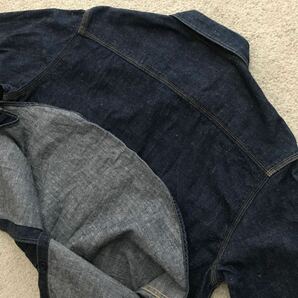 01年製 濃紺 美品 Levi's リーバイス 60503-5001 RED TAB デニム ワーク シャツ レッドタブ 長袖シャツ インディゴ MEDIUM 2001年の画像10