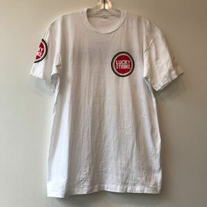 90's ワンウォッシュ LUCKY STRIKE ラッキーストライク 半袖 Tシャツ 企業 ロゴ ビンテージ レーシングＴ タバコ 90年代 S/S T-SHIRTの画像1