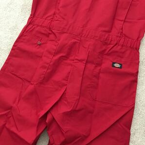 新品/未着用 Dickies ディッキーズ 33999 RD サイズ LARGE レッド 半袖 ツナギ オールインワン S/S COVERALL ワークウェア 作業着 春夏の画像8