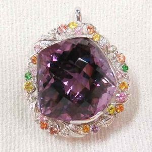 [ price cut negotiations is from the question column ]120CT up. amethyst top * colorful color stone multi taking to coil *K18WG made * transparent feeling eminent . purple *