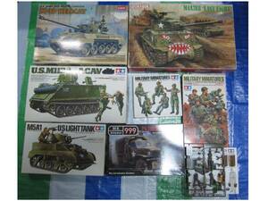 1/35　シャーマン、ヘルキャット、M113、ヘッジホッグ、アメリカ歩兵セット、他8点（一部パーツ抜け）まとめて　です。