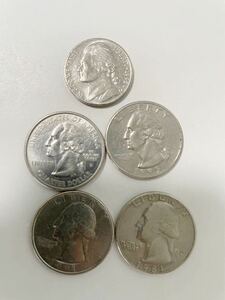 アメリカ 硬貨 コイン 古銭 LIBERTYリバティー 5 25セント 1981 1991 1995 USA イーグル シルバー 銀貨 ニッケル クォーター ワシ まとめ