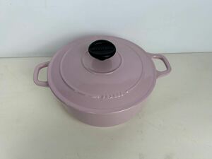 未使用 フランス製 シャスール ホーロー鍋 CHASSEUR 両手鍋 ピンク 調理器具 ラウンドキャセロール