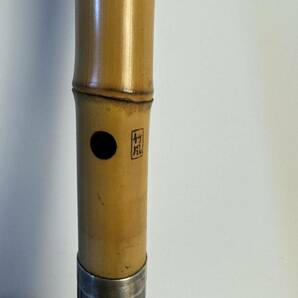 古管 尺八 在銘 『 竹風 』 和楽器 中継 銀巻 縦笛 竹製 琴古流 骨董 アンティーク ビンテージ 楽器 レトロの画像2