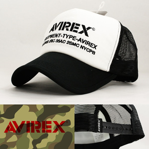 メッシュキャップ 帽子 メンズ AVIREX NUMBERRING CAP アヴィレックス アーミー ホワイト 14407300-01 アビレックス ミリタリー USA