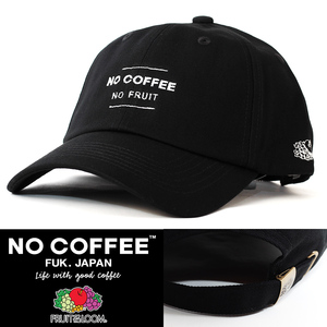 ローキャップ 帽子 メンズ No Coffee / Fruit of the Loom ブラック 80284900-80 ブランドコラボモデル ノーコーヒー フルーツオブザルーム