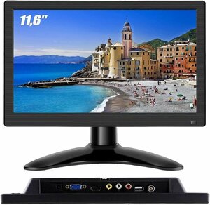 11.6インチ モニター 1920*1080 VGA BNC HDMI AV USBポートスピーカー内蔵 接続 防犯監視モニター スピーカー内蔵 サブモニター