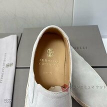 Brunello Cucinelli ブルネロクチネリ 　イタリア　　ライトグレー　靴　スエード スニーカー カジュアル　ネイビー　サイズ選択可能_画像6