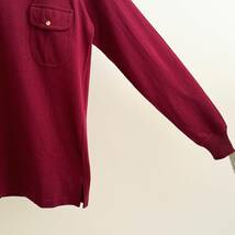 希少《 Mint Condition / 大文字タグ / Large 》70s80s 極上品【 Ralph Lauren タートル ポケット コットン ボルドー ニット ビンテージ 】_画像5