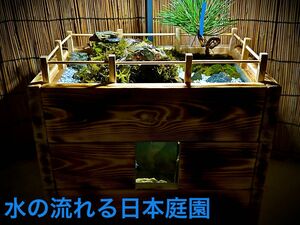 水の流れる日本庭園　苔テラリウム　盆栽