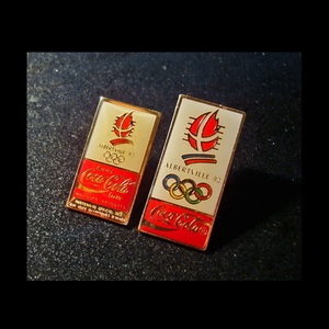 ■コカコーラ CocaCola　ピンバッジ　82　2個セット　/1992年 アルベールビル五輪　/オリンピック
