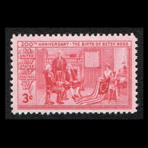 ■アメリカ切手　1952年　ベッツィー・ロス 200周年 / 星条旗