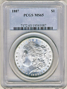 ●アメリカ 1887年 PCGS MS65 モルガンダラー １ドル銀貨