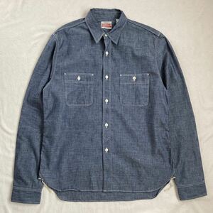 美品BIG JOHN シャンブレーシャツ MS003R ワークシャツ L 日本製 CHAMBRAY WORK SHIRT 