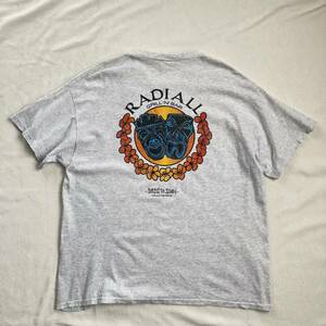 RADIALL ラディアル 半袖Tシャツ 前後プリント 日本製 L 丸胴 グレー