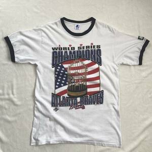 90s USA製 STARTER リンガーTシャツ MLB BRAVES スターター ブレーブス ビンテージ vintage アメリカ製