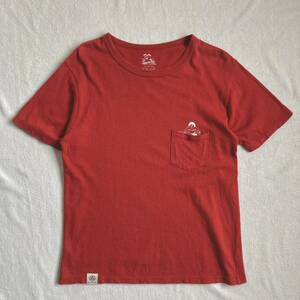 MOMOTARO JEANS Tシャツ S ポケット プリント 日本製 赤