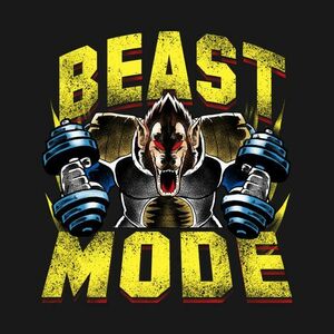 【Tシャツ】　『BEAST MODE』　ベジータ　大猿　トレーニング　ゴールドジム　ドラゴンボール　S／M／L／XL