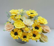 ☆フェルトで作った黄色バラの花とミニひまわりの花、可愛い花たち☆_画像5