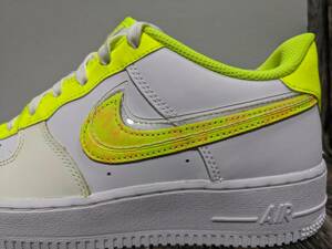 残少 24.5cm/6.5Y NIKE AIR FORCE 1 LV8 GS 検 DX1680-100 ナイキ エアフォース1 ホワイト/ボルト/ピンク グロー/白/黄