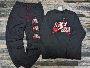  size is possible to choose Nike Jordan Jump man fleece top and bottom set XL/XXL/2XL inspection JMC sweat Crew sweatshirt pants black / black 