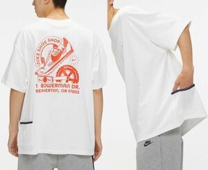 残少 2XL ナイキ 厚手ヘビー コットン Tシャツ バックポケット付き 検 スニーカー レディース 人気 半袖 オーバーサイズ ホワイト/白 XXL